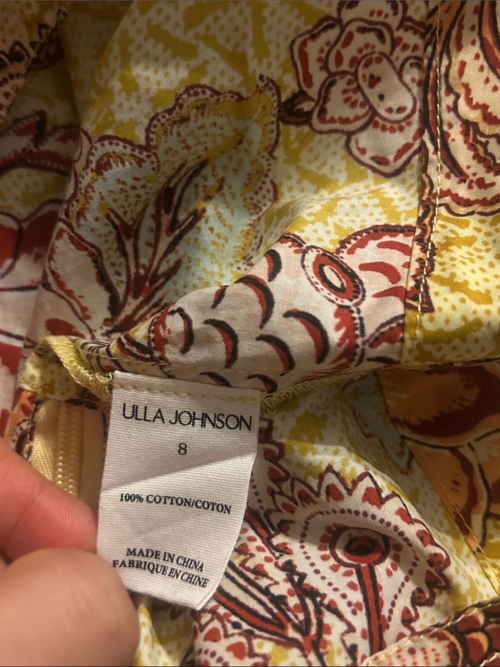 ULLA JOHNSON Alo shirred printed cotton-poplin playsuit Marigold US 8
MSRP $390 - Picture 6 of 6